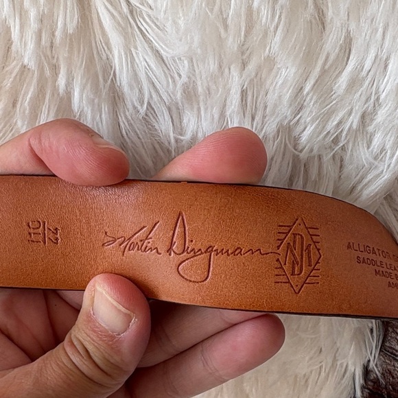 Martin Dingman Dark Brown Crocodile Embossed Belt - Picture 2 of 7